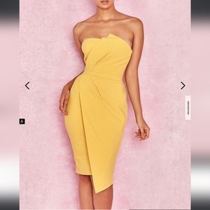 UMA YELLOW FOLD FRONT MINI DRESS